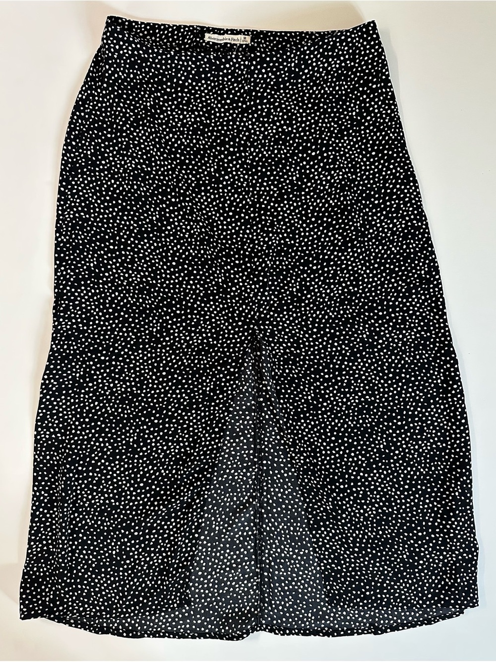 Abercrombie & Fitch Black and White Polka Dot Midi Skirt